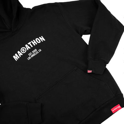 Marathon Registered Hoodie - Black/White - Detail