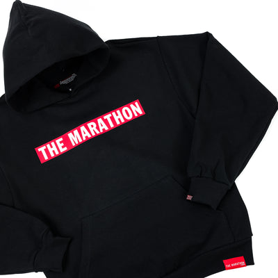 Limited Edition Marathon Bar Hoodie - Black - Detail