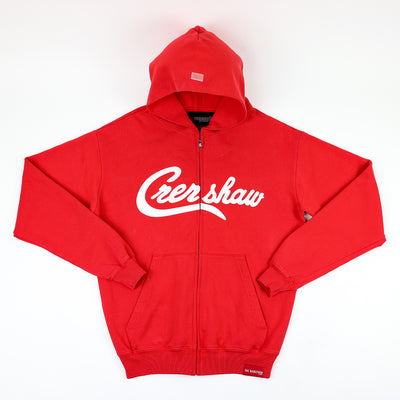 Crenshaw Zip-Up Sweatshirt - Red/White - Front