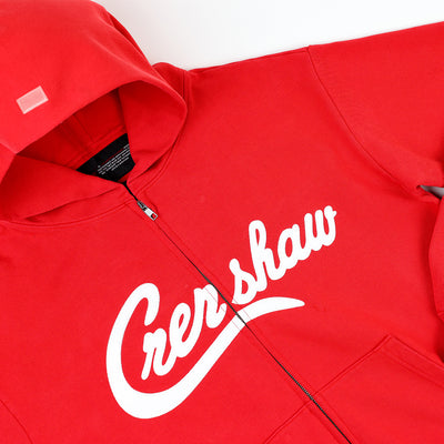Crenshaw Zip-Up Sweatshirt - Red/White - Detail