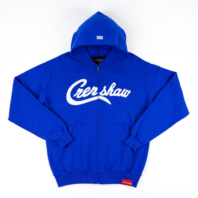 Crenshaw Zip-Up Sweatshirt - Royal/White - Front