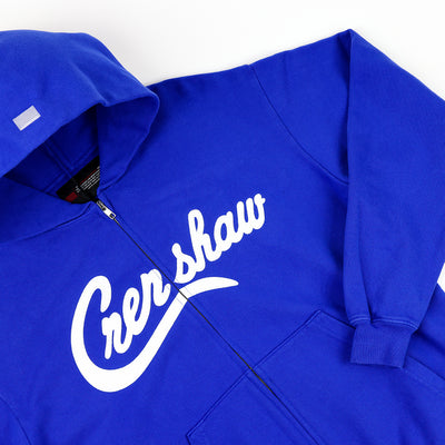 Crenshaw Zip-Up Sweatshirt - Royal/White - Detail