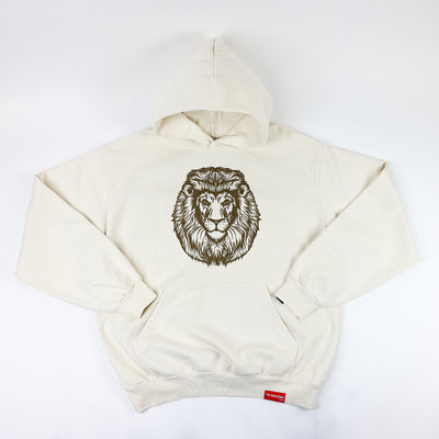 Vintage Lion Hoodie - Bone/Gold - Front