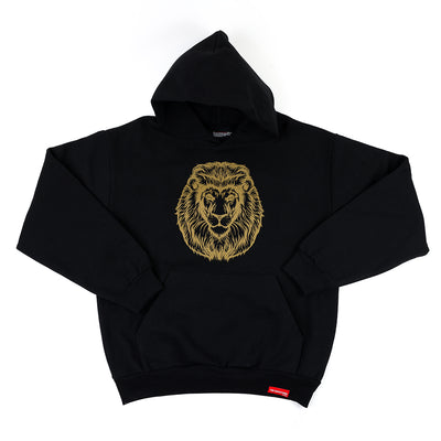 Vintage Lion Kid's Hoodie - Black/Gold - Front