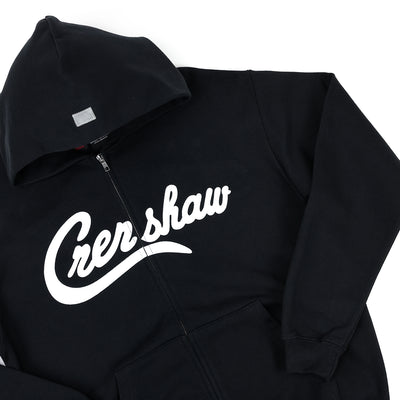 Crenshaw Zip-Up Sweatshirt - Black/White - Detail