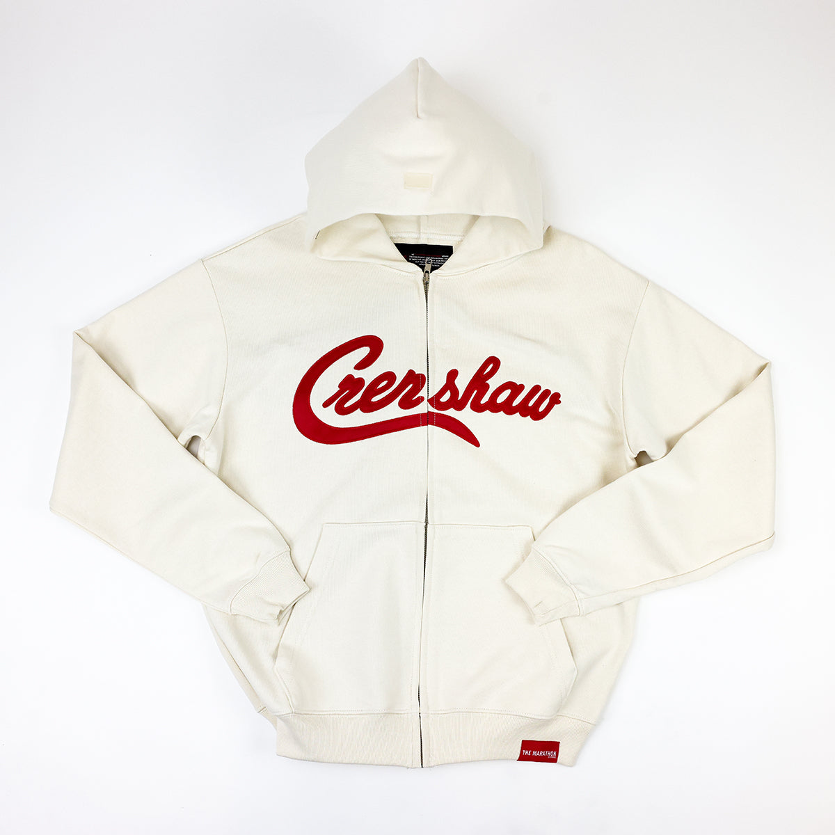 Crenshaw Zip-Up Sweatshirt - Bone/Red - Front