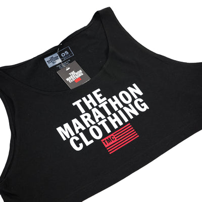 TMC Stacked Logo Crop Tank - Black - Detail