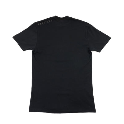 Marathon Ultra Fitted T-Shirt - Black/Black - Back