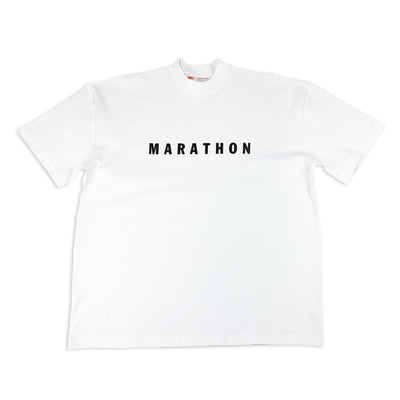 Marathon Ultra Oversized T-Shirt - White/Black - Front