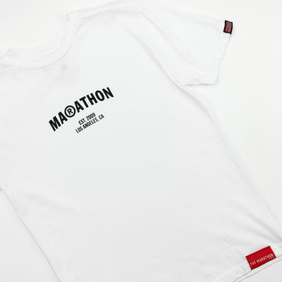 Marathon Registered Kid's T-Shirt - White/Black - Detail