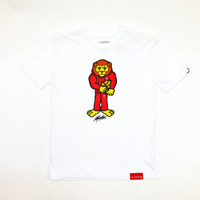 Leo Lion Basketball Kid's T-Shirt - White  - Front