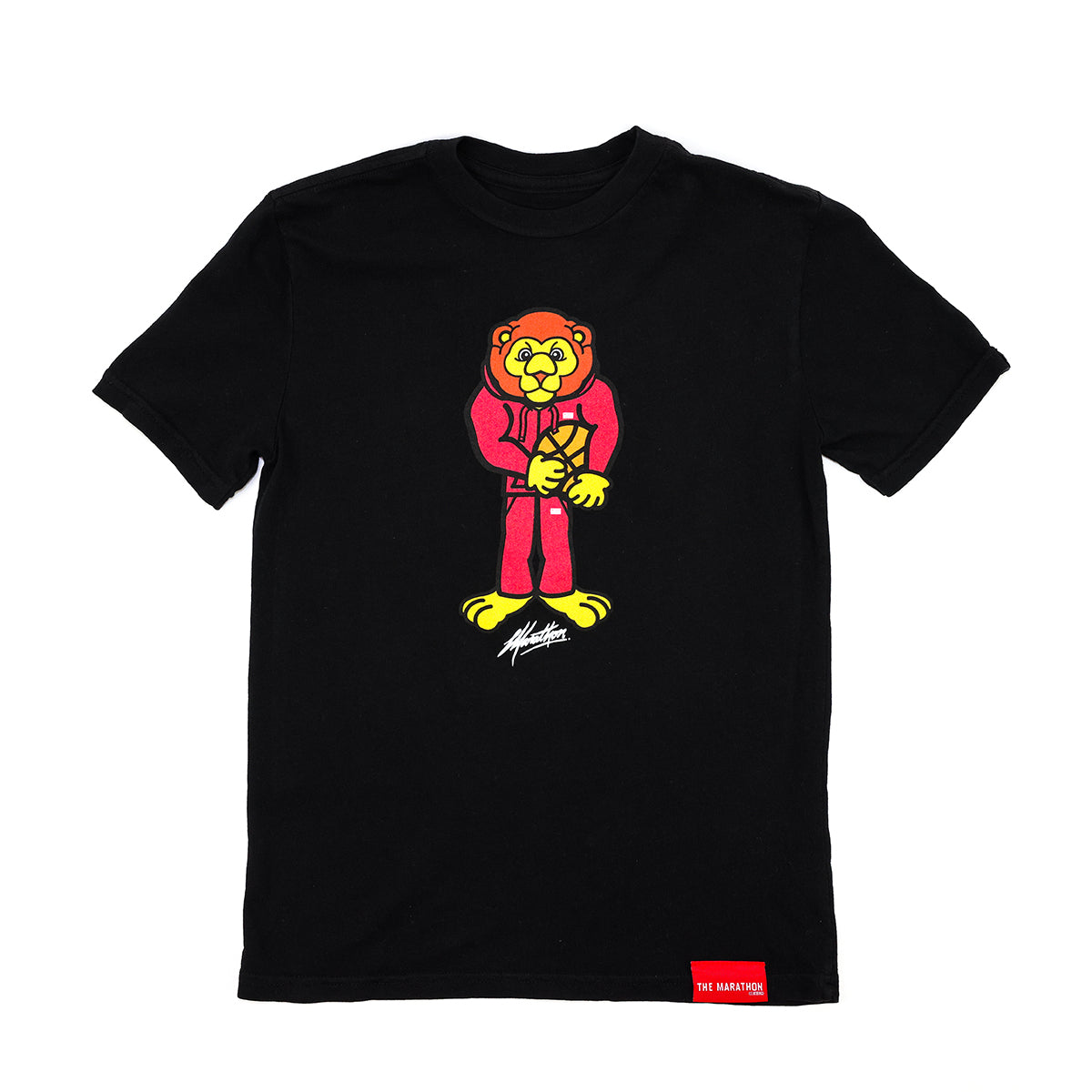 Leo Lion Basketball Kid's T-Shirt - Black - Front