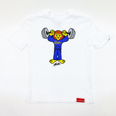 Leo Lion Weights Kid's T-Shirt - White - Front