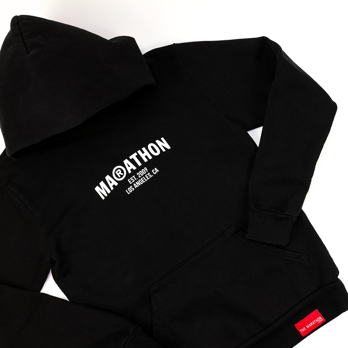 Marathon Registered Kid's Hoodie - Black/White - Detail