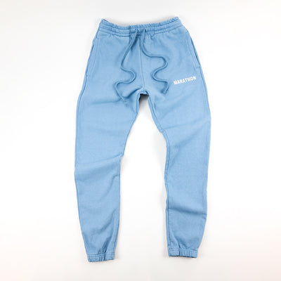 Marathon Leisure Sweatpants - Light Blue/Cream - Front