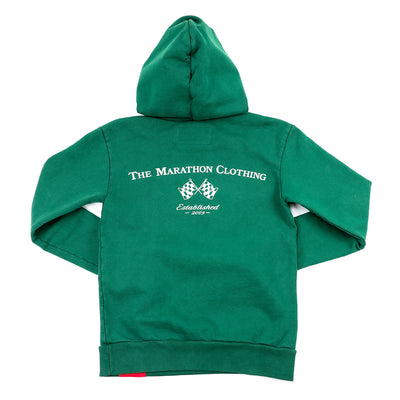 Victory Flag Kid's Hoodie - Forest Green - Back