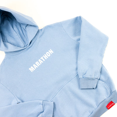 Marathon Leisure Hoodie - Light Blue/Cream - Detail