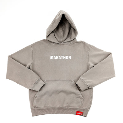 Marathon Leisure Hoodie - Mocha/White - Front