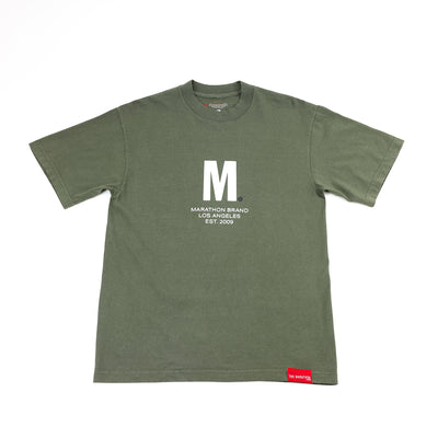Big M. T-Shirt - Olive/White - Front