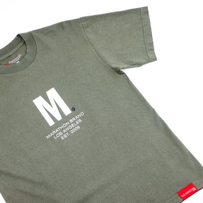 Big M. T-Shirt - Olive/White - Detail