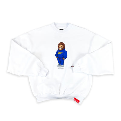 Leo The Marathon Lion (Crenshaw Hoodie) Crewneck - White - Front