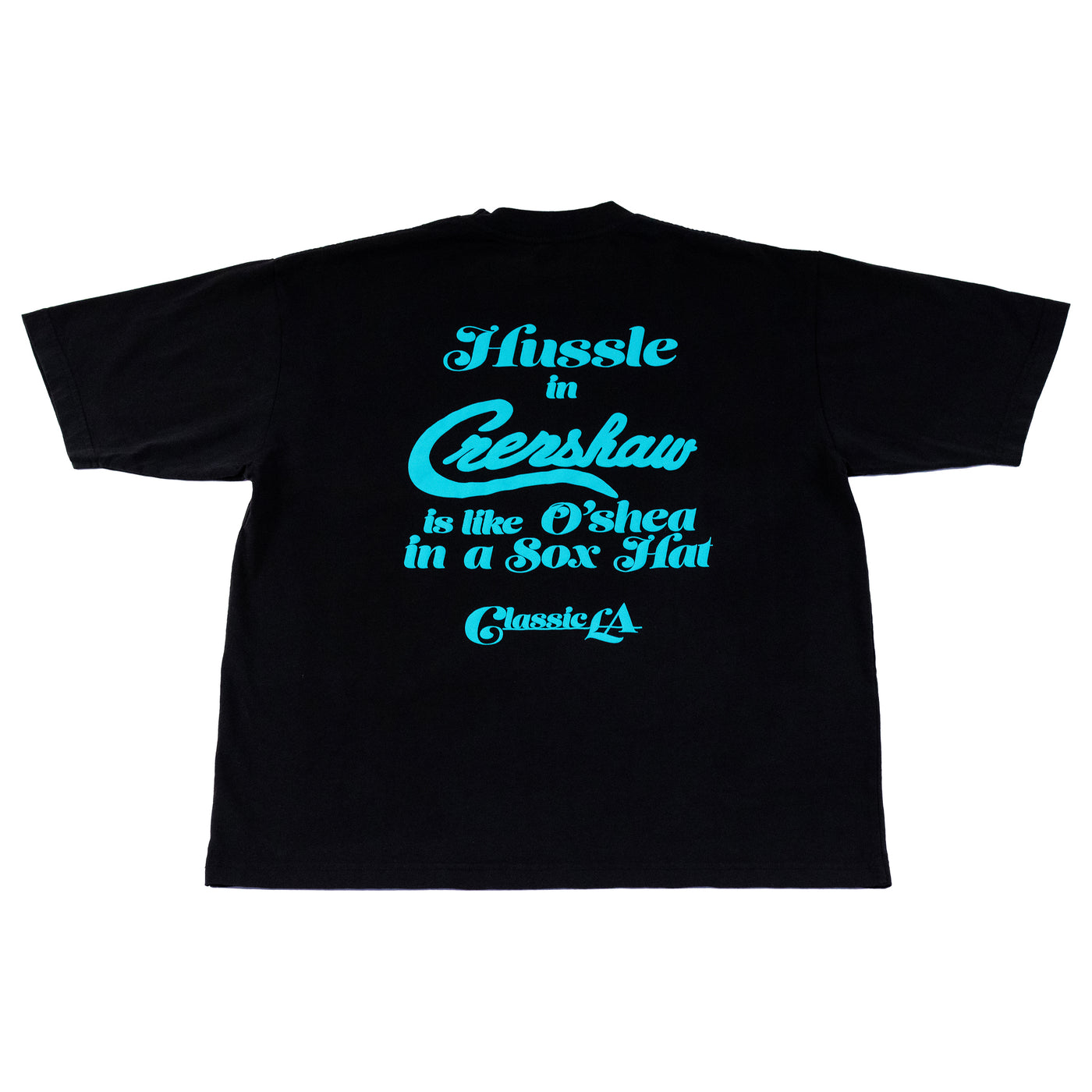 Crenshaw Classic LA T-Shirt - Black/Teal - Rear