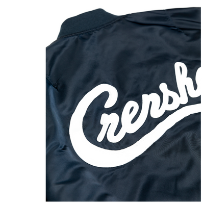 Crenshaw Bomber Jacket - Navy / White- The Marathon Clothing