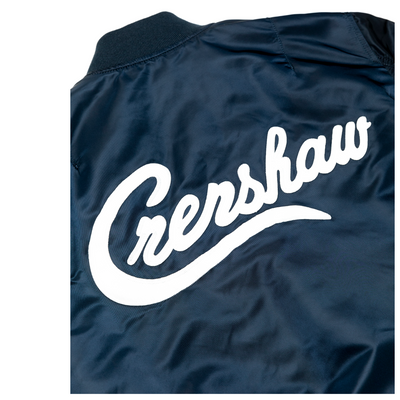 Crenshaw Bomber Jacket - Navy / White- The Marathon Clothing
