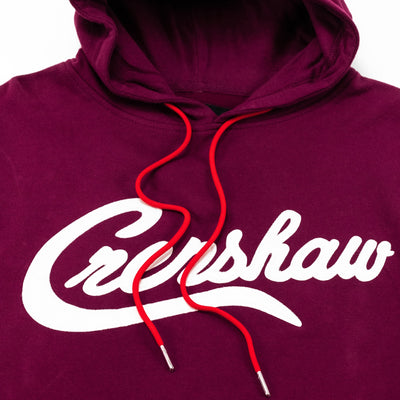 Limited Edition Crenshaw Hoodie - Burgundy/White Detail 1