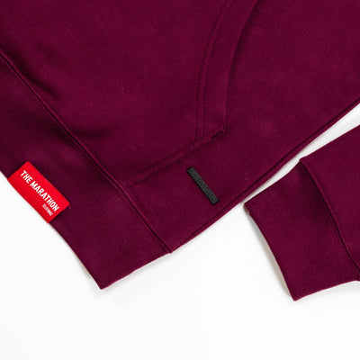 Limited Edition Crenshaw Hoodie - Burgundy/White Detail 2