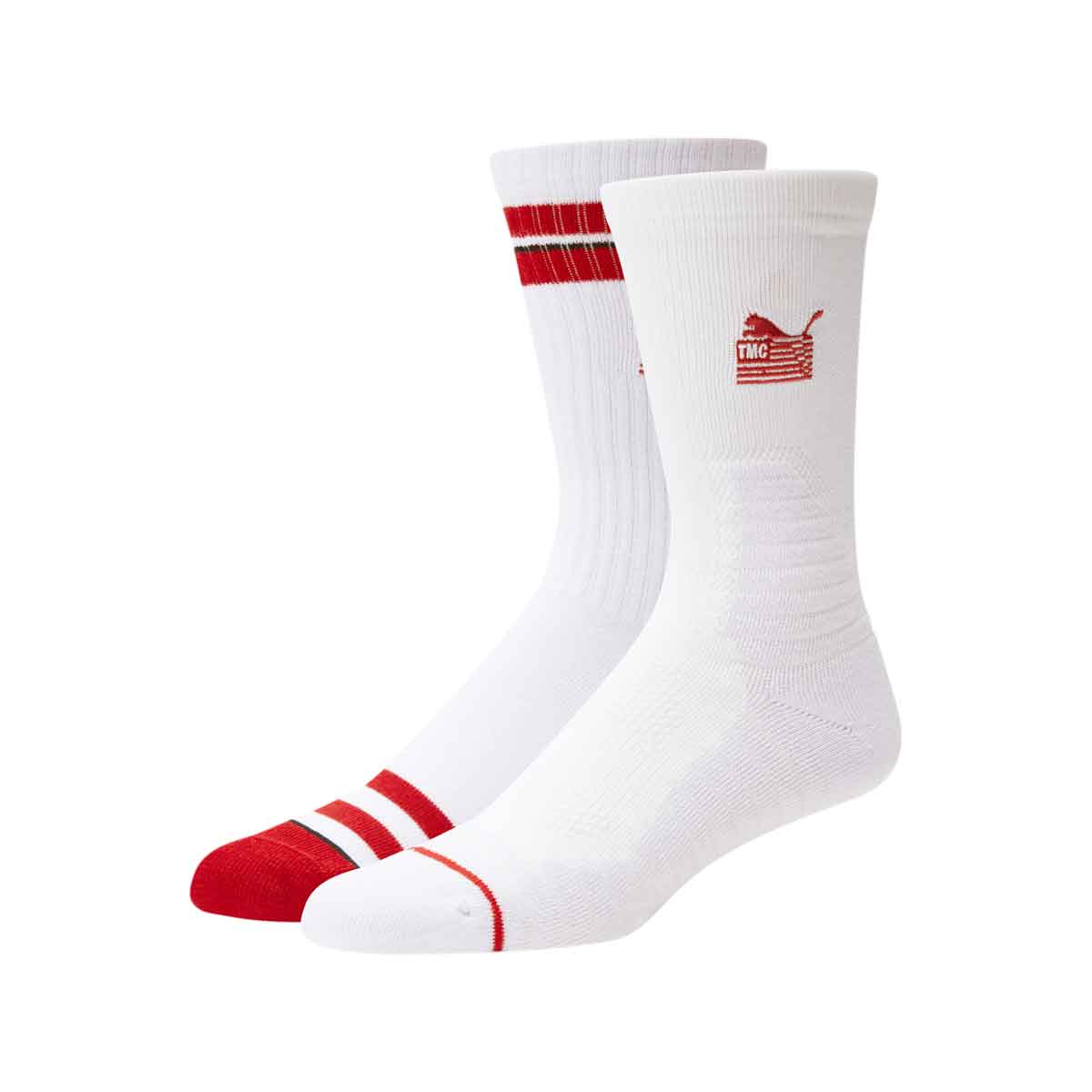PUMA x TMC Everyday Hussle Collection Socks - White/Red (2 pack)