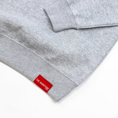 Slauson Block Print Crewneck Sweatshirt - Heather Grey / Royal - Woven Label