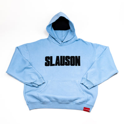 Slauson Block Print Hoodie - Carolina Blue / Black - Front