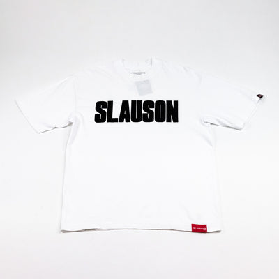 Slauson Block Print T-shirt - White / Black - Front