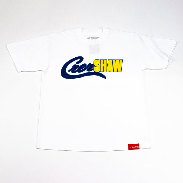 Crenshaw Mashup T-shirt - White/Navy/Gold – The Marathon Clothing