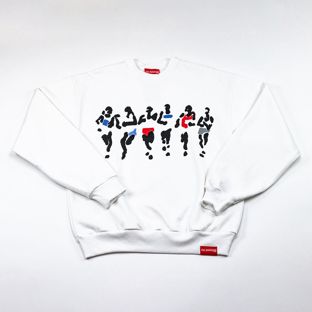 The Runners Crewneck Sweatshirt - White - Front