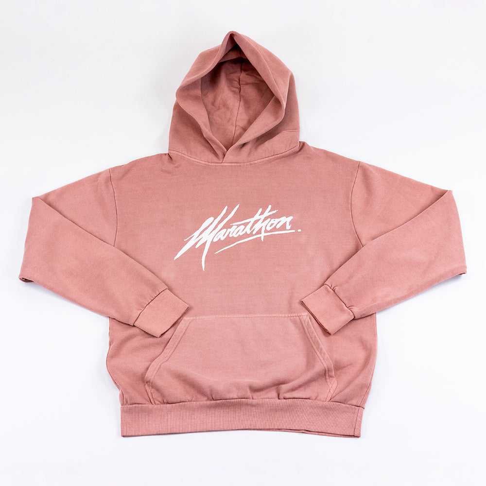 Marathon Signature Hoodie - Salmon/White - Front