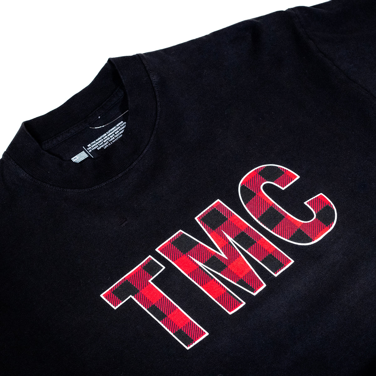TMC Flannel T-shirt - Black - Chest Detail