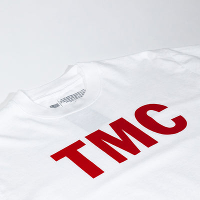 TMC T-shirt - White/Red - Chest Detail