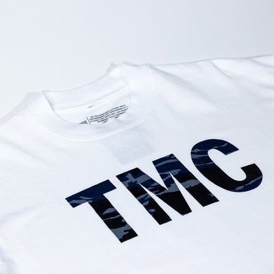 TMC T-shirt - White/Camo - Chest Detail