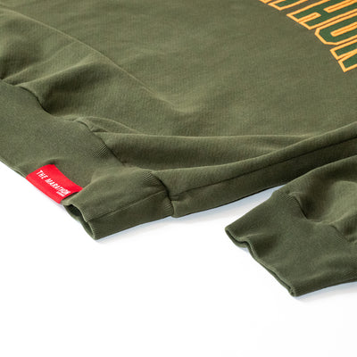 Marathon Varsity Crewneck Sweatshirt - Olive/Olive - Woven Label