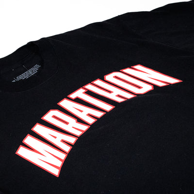 Marathon Varsity T-shirt - Black/White - Chest Detail