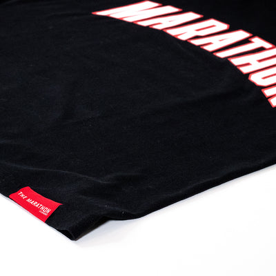 Marathon Varsity T-shirt - Black/White - Woven Label