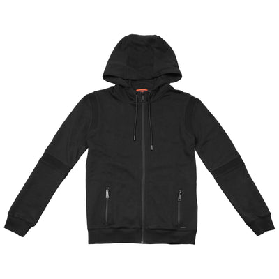 TMC Interlock Panel Zip Hoodie - Black-The Marathon Clothing