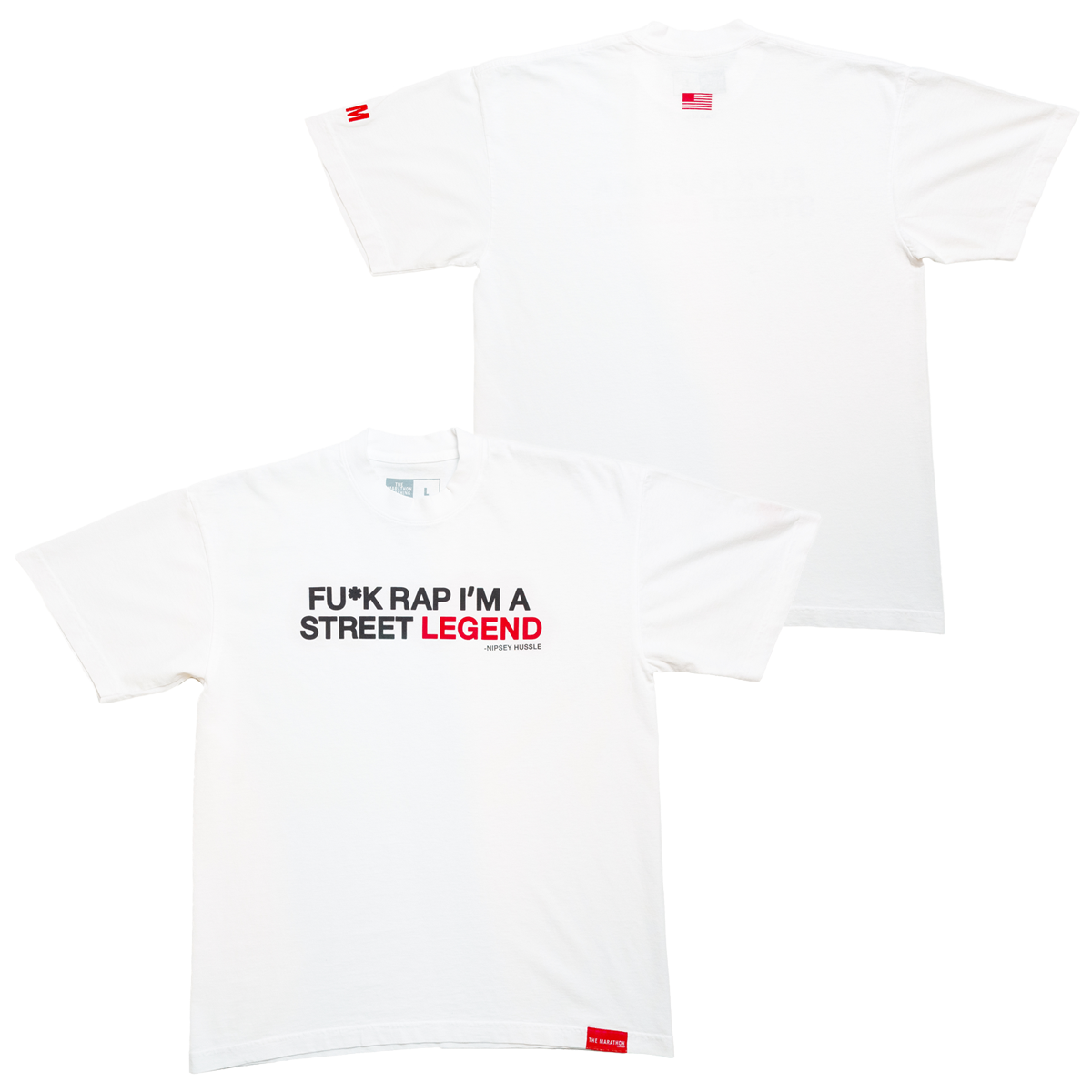 Street Legend T-shirt - White/Black-The Marathon Clothing