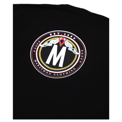 TMC Established Seal T-shirt - Black/Red-The Marathon Clothing