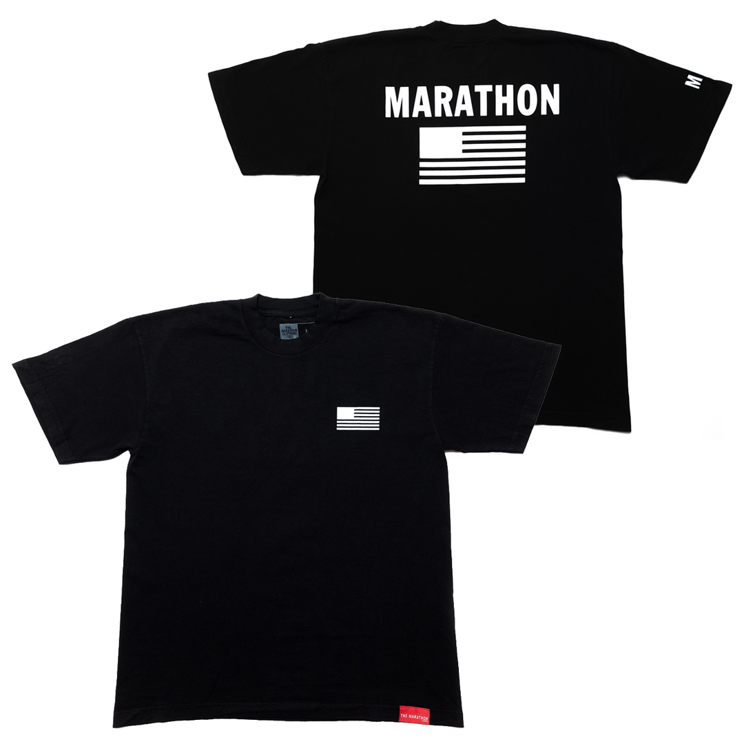 TMC Color Block Flag T-shirt - Black/White – The Marathon Clothing