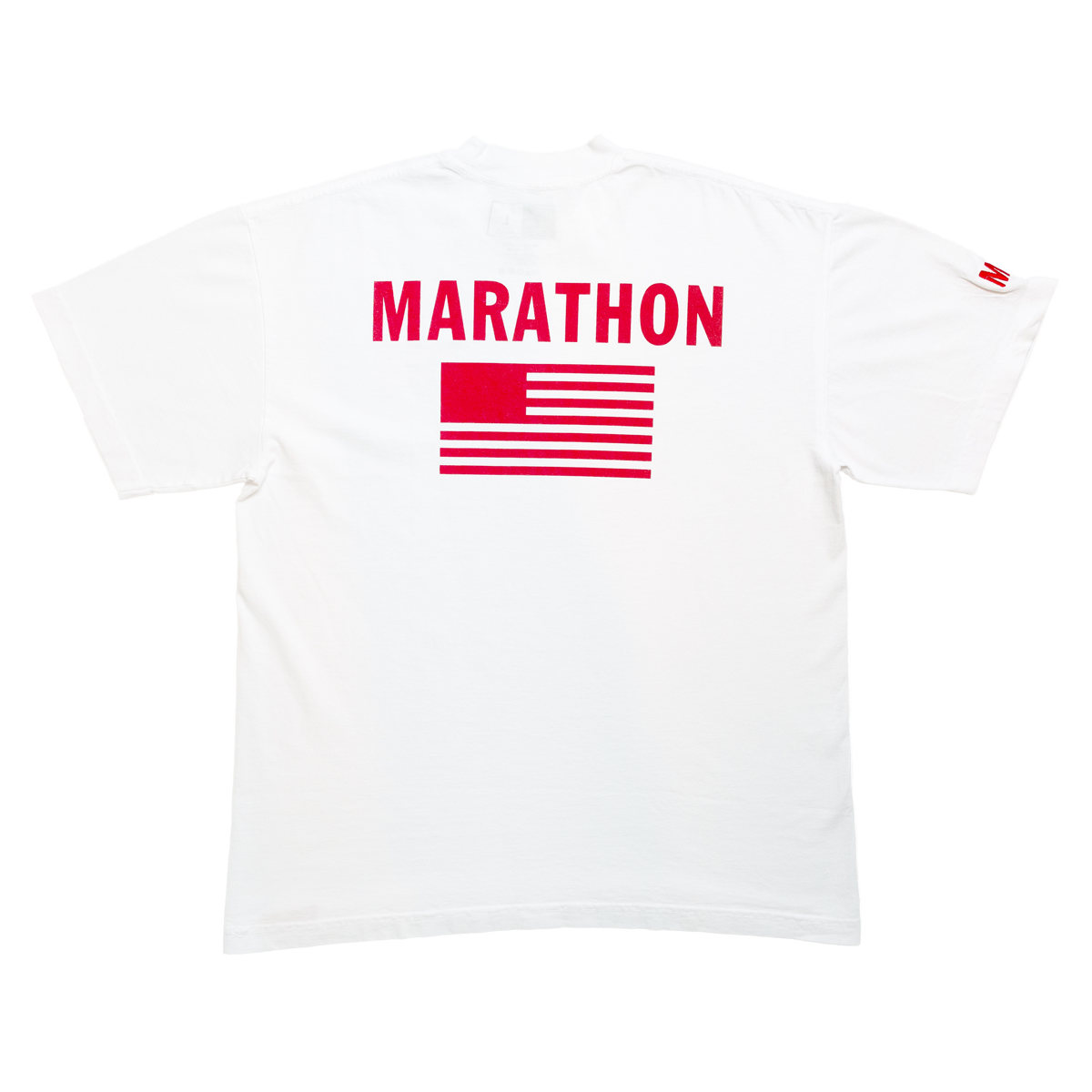 TMC Color Block Flag T-shirt - White/Red-The Marathon Clothing