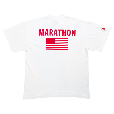 TMC Color Block Flag T-shirt - White/Red-The Marathon Clothing