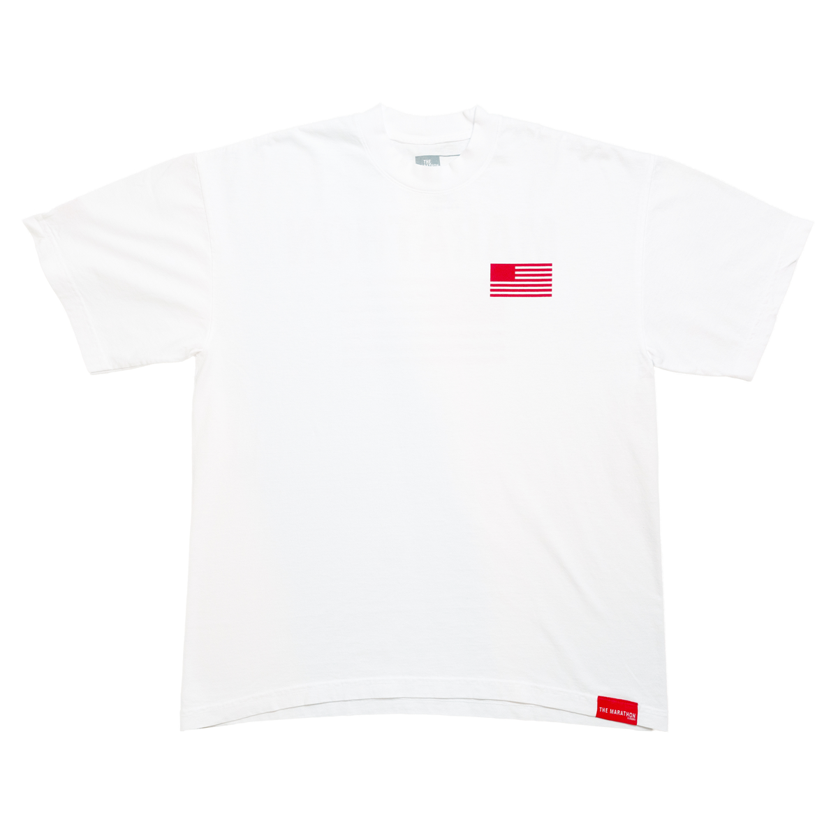 TMC Color Block Flag T-shirt - White/Red-The Marathon Clothing
